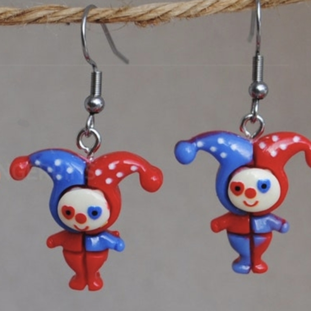 Handmade Jester clown earrings